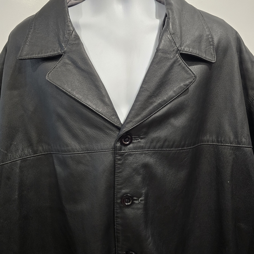 Collezione Leather Coat Mens Sz 4XLT Black - Picture 2 of 13